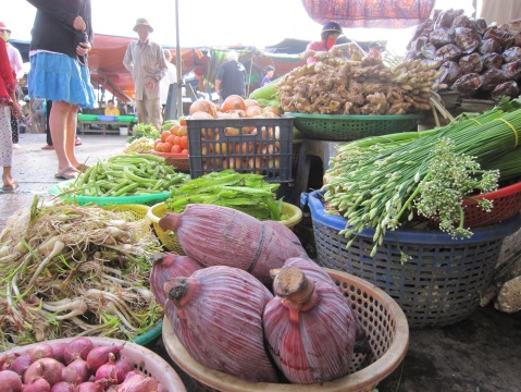 The markets were rich in fresh vegetables and fruits, fish and rice.
