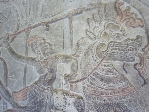 Ankgor Wat proper has 800 meters  of these fabulous bas relief carvings.